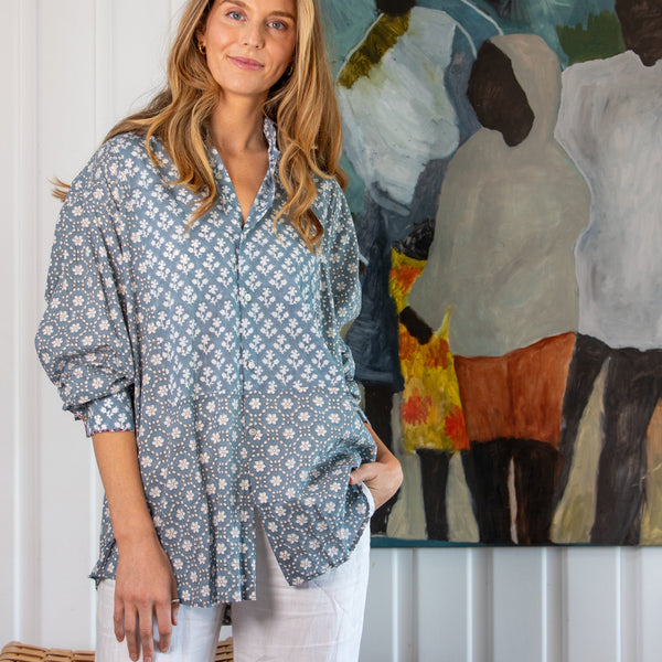 Window Pane Shirt / Pablo Blue