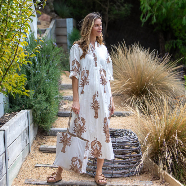 Big Lobster Maxi Dress / White + Coco