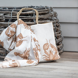 Big Lobster Jute Bag / White / Coco