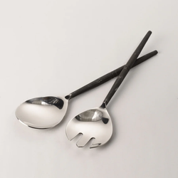 Salad Servers w Viking Handle / Burnished