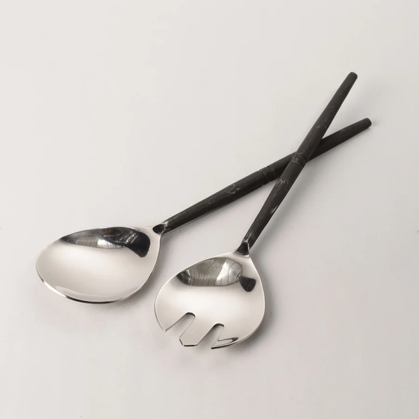 Salad Servers w Viking Handle / Burnished