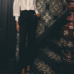 Scarlett Faux Suede Pant / Onyx