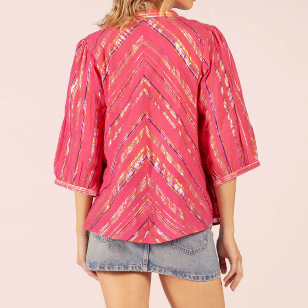 Scarlett Shirt / Candy Stripe Raspberry