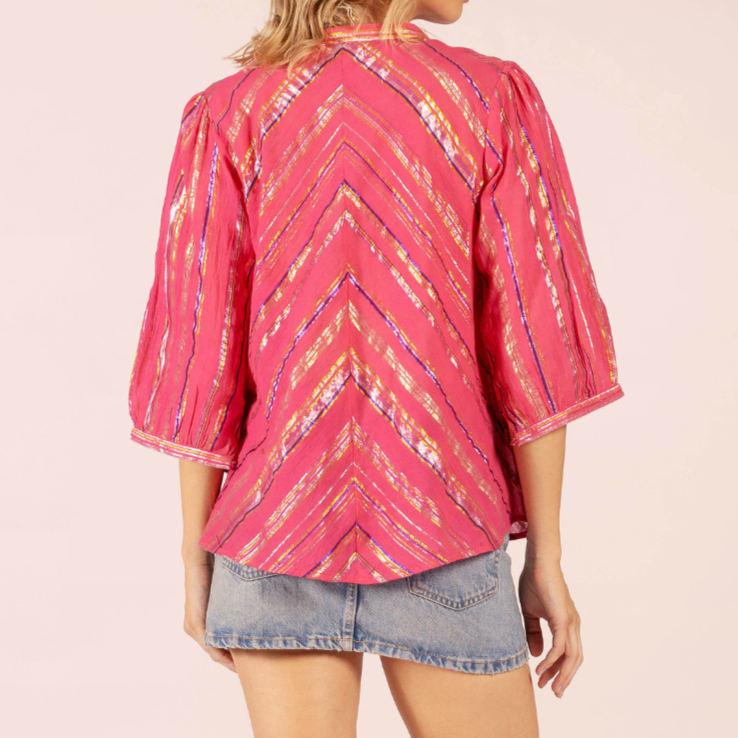 Scarlett Shirt / Candy Stripe Raspberry