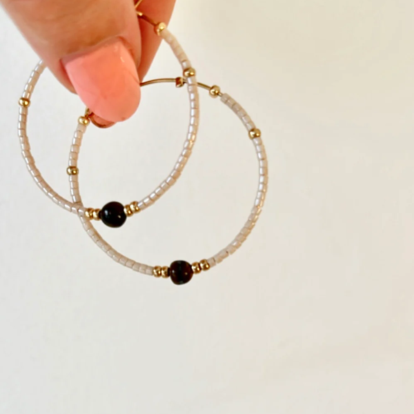 Seline Hoop Earrings / Milk