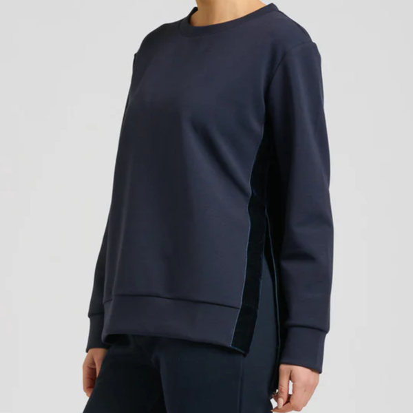 Scuba Side Split Sweatshirt / Navy