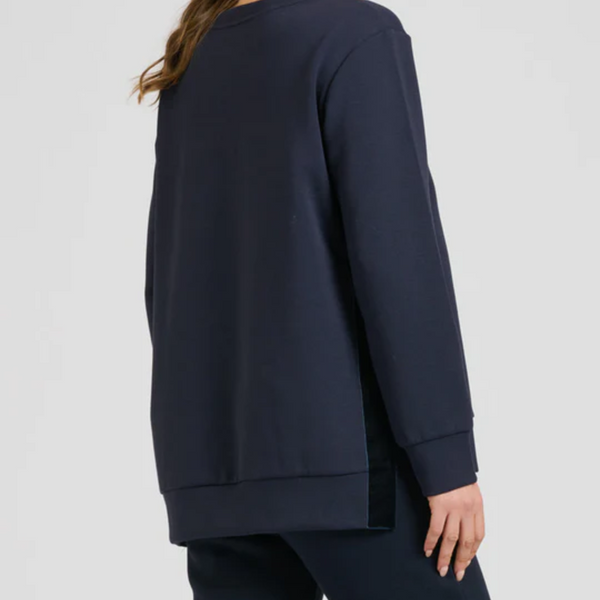 Scuba Side Split Sweatshirt / Navy