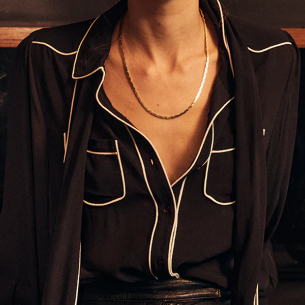 Silke Blouse / Black + Ecru