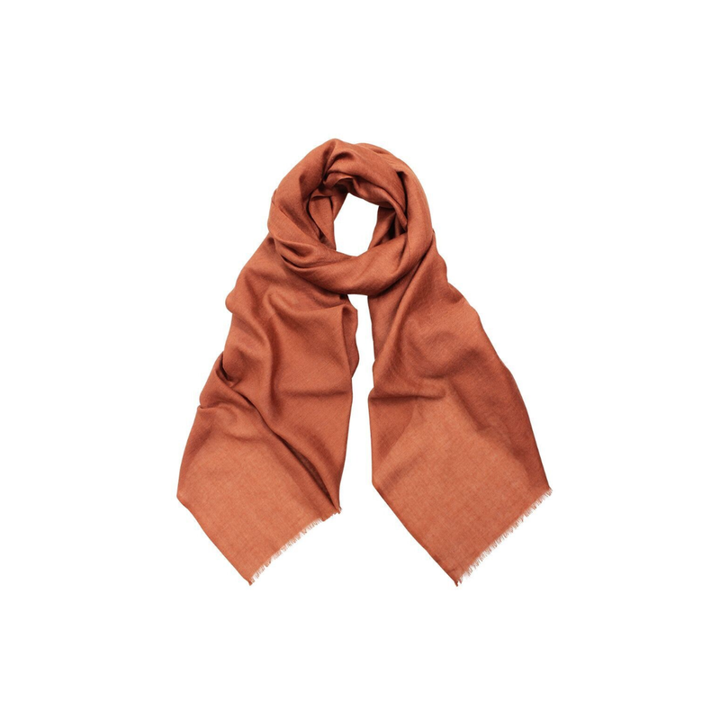 Simone Wool + Silk Twill Wrap / Gingerbread