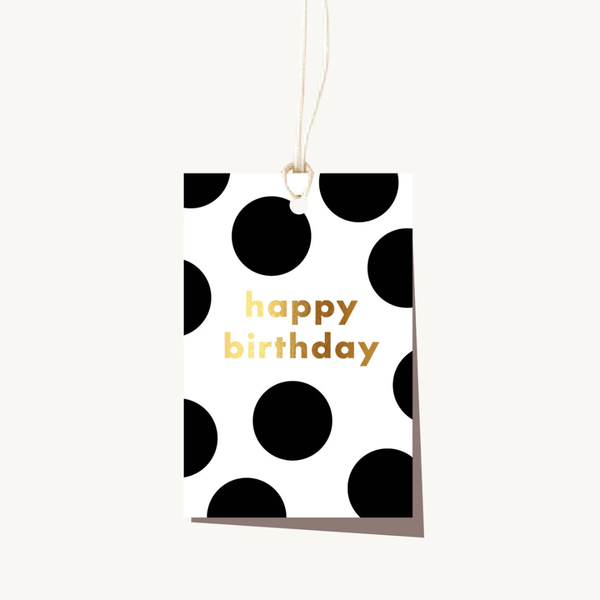Spots Birthday Gift Tag / Black