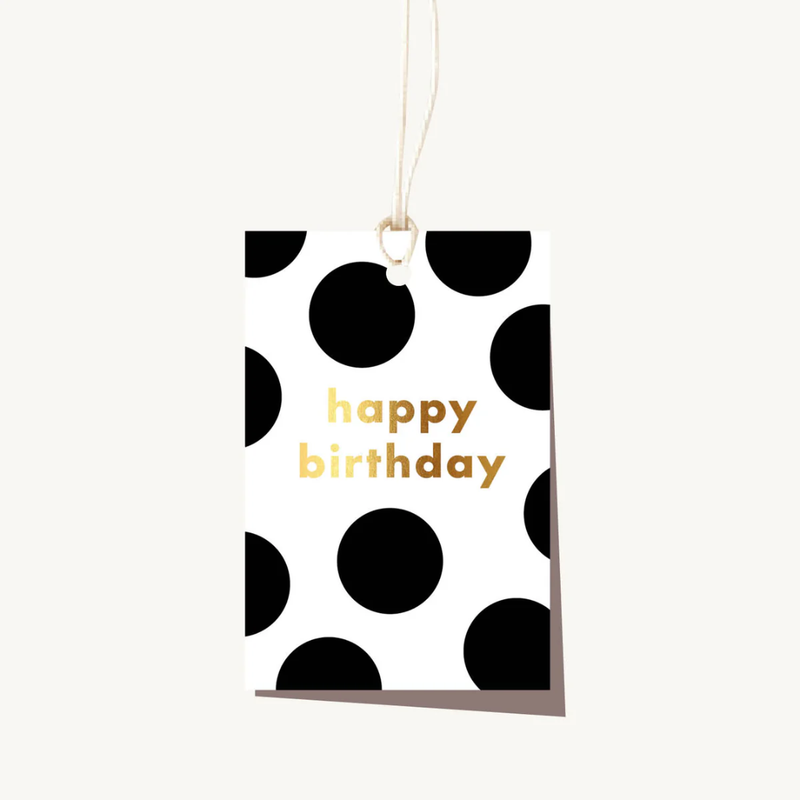 Spots Birthday Gift Tag / Black