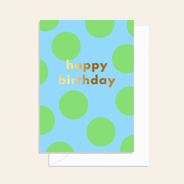 Spots Birthday Card / Lime