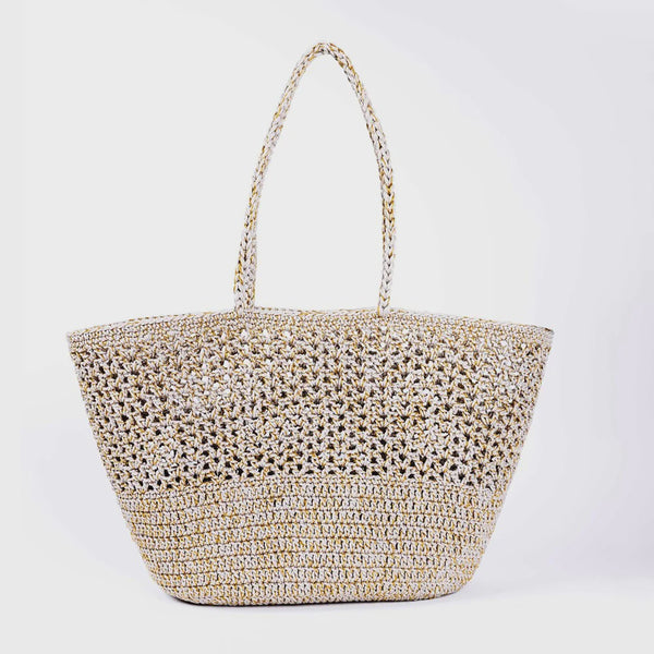 Romy Crochet Basket / Natural + Gold