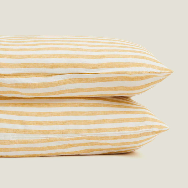 Pillowcase Set 2 / Yellow Stripe