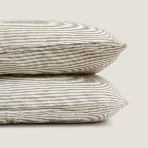 Pillowcase Set 2 / Olive Stripes