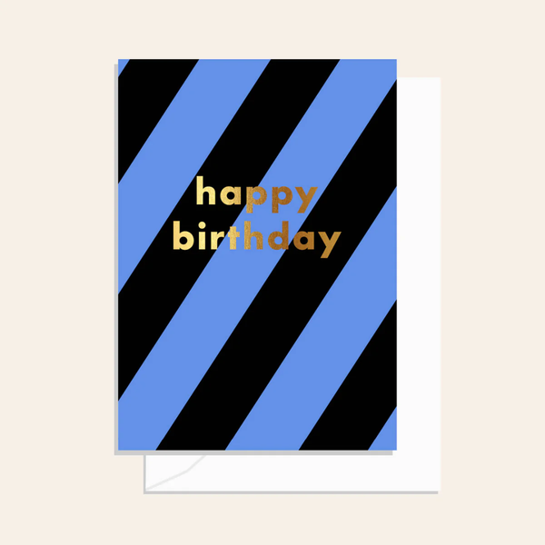 Stripe Birthday Card / Midnight