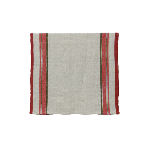 Selvedge Stripe Linen Table Runner / Red