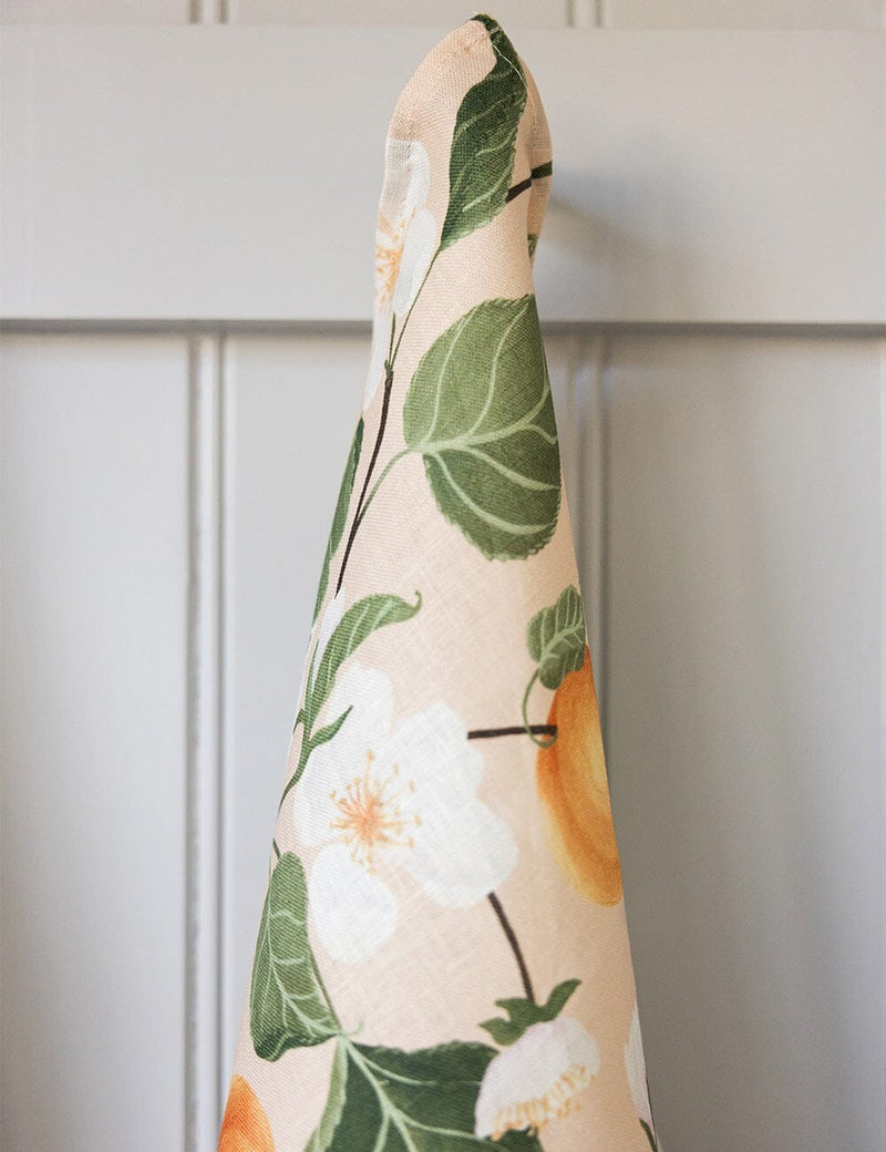 100% Linen Tea Towel / Peaches