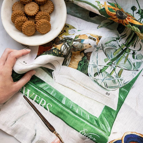 100% Linen Tea Towel / April Blooms