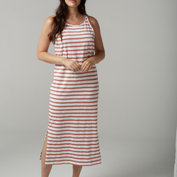 Stripe Tank Dress / White + Terracotta