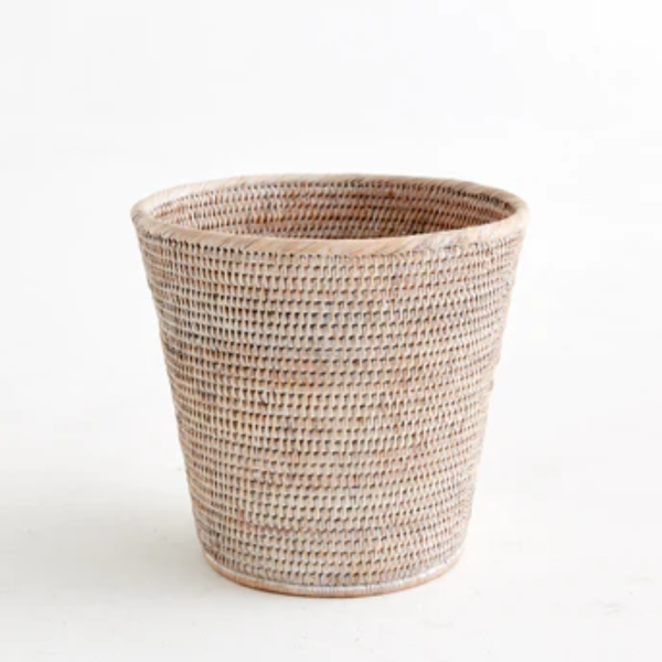 Tapered Wastebasket / White Wash