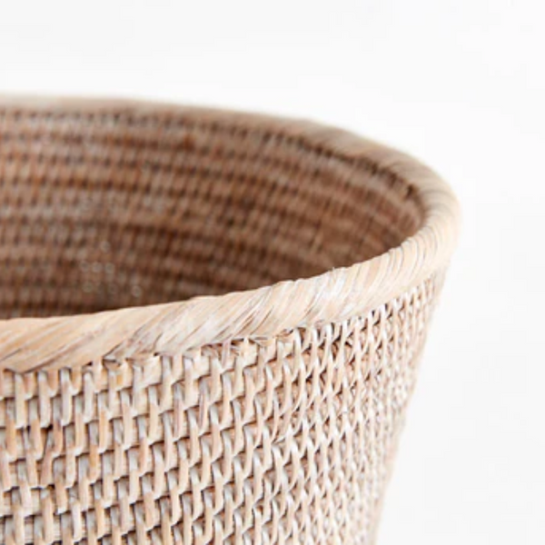 Tapered Wastebasket / White Wash