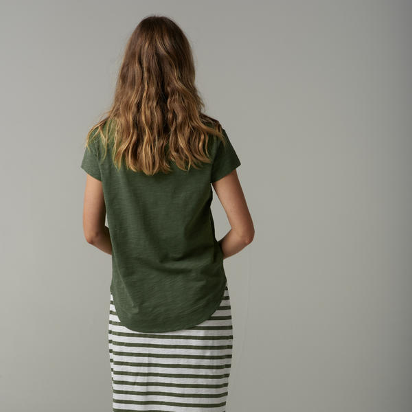 Short Sleeve Shaped Hem tee / Fairway Green