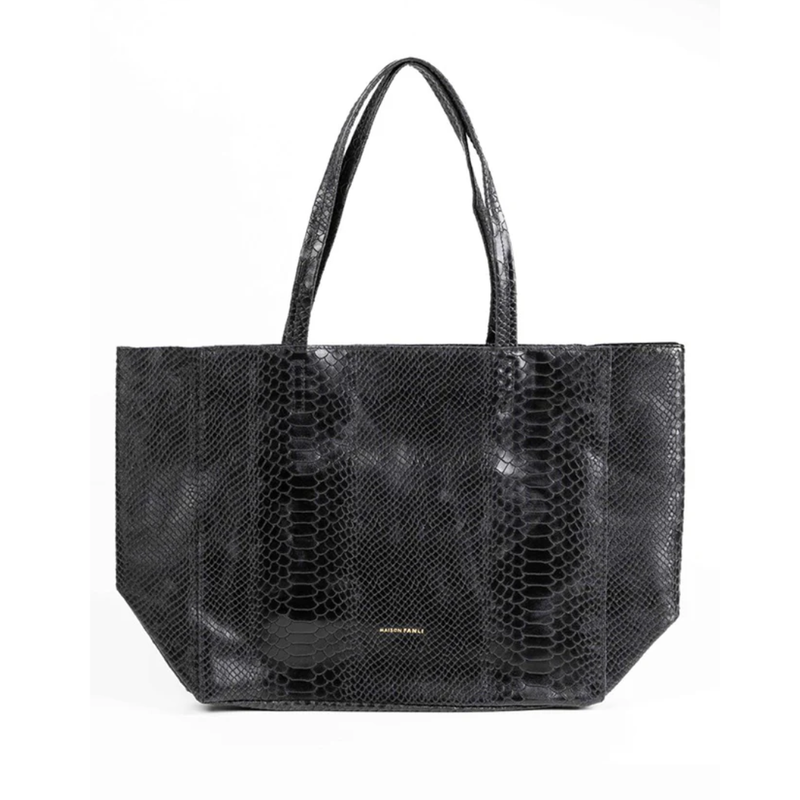 Snake Rectangle Tote Bag / Black