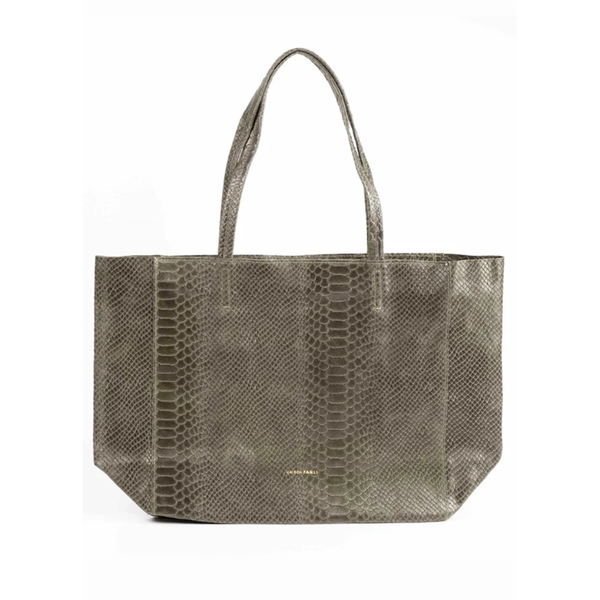 Snake Rectangle Tote Bag / Khaki