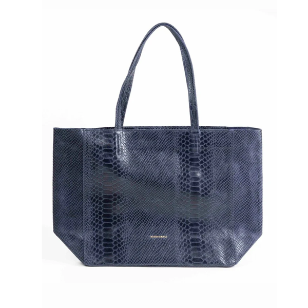 Snake Rectangle Tote Bag / Navy