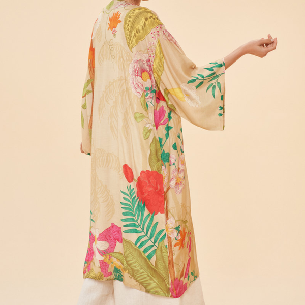 Tropical Flora + Fauna Kimono Gown / Coconut