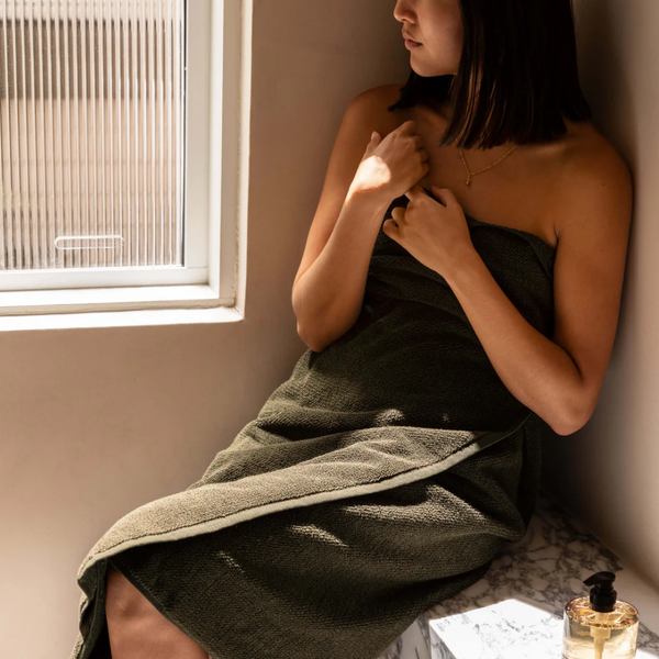 Tweed Bath Towel / Olive