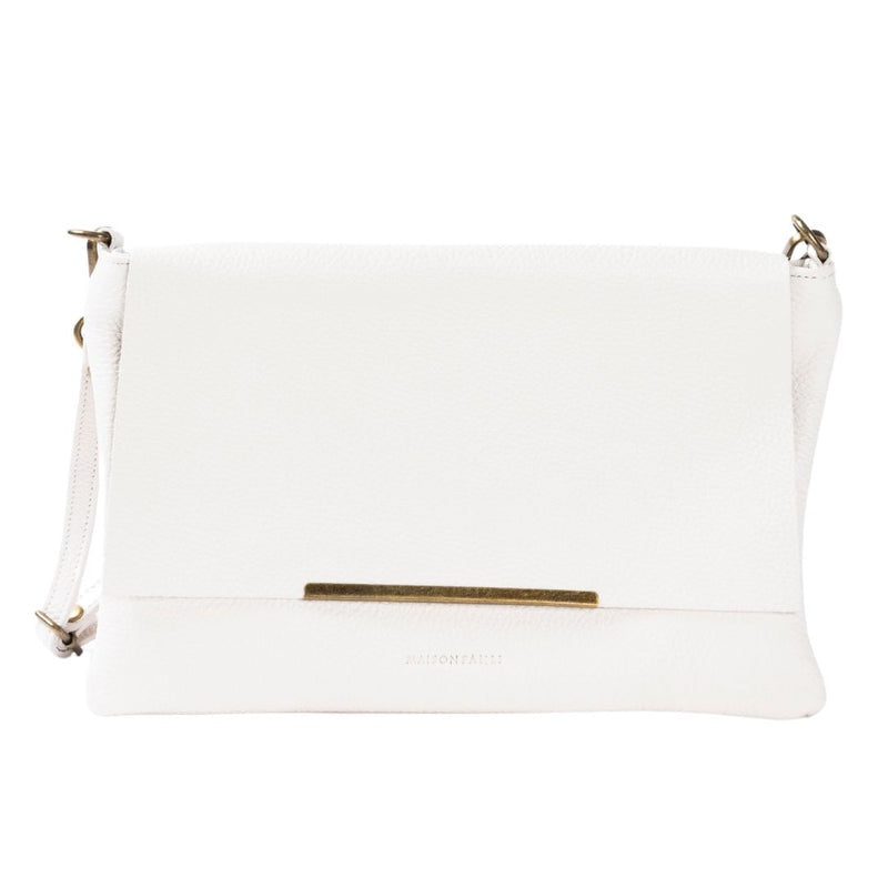 Leather Cross Body Bag / Cream