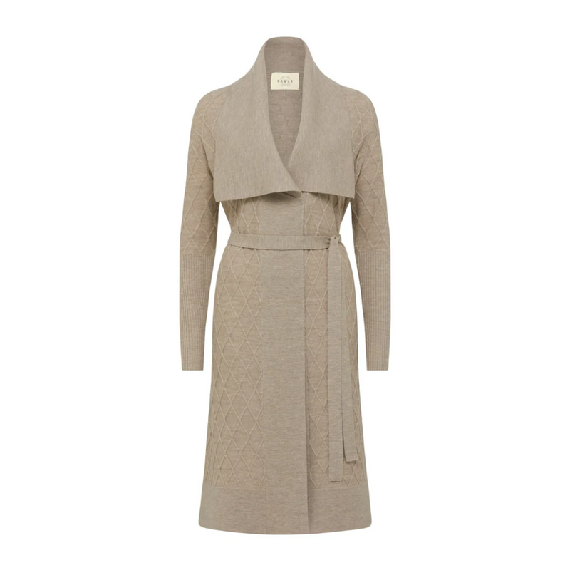 The Victoria Merino Cardigan / Pebble