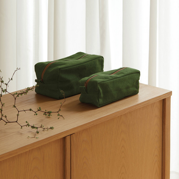Marlo Contrast Wash Bag Small / Spirulina + Masala