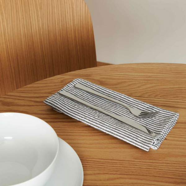 Stripe Washed Cotton Napkin / Olive