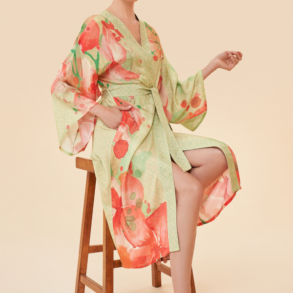Orchids Kimono Gown / Watercolours