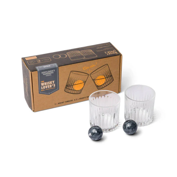 Cocktail Tumbler + Whiskey Stones Set