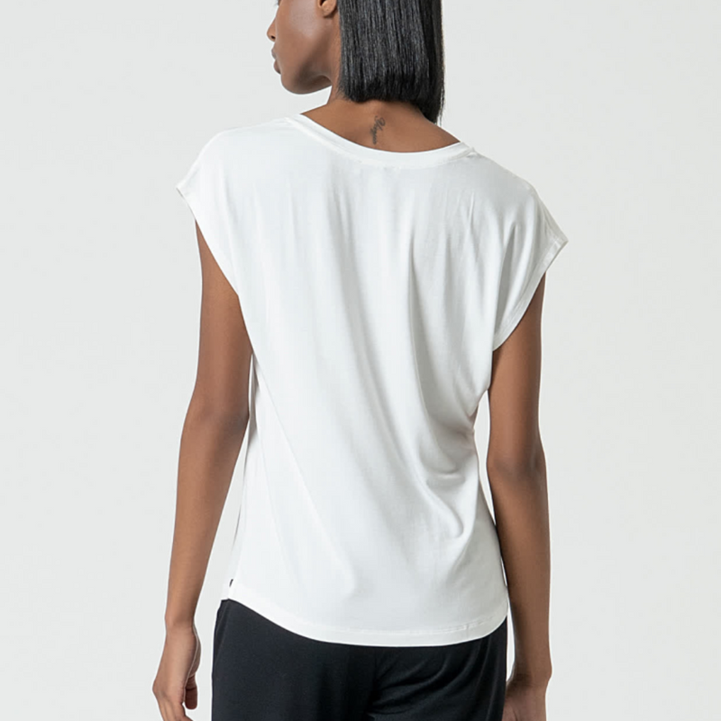 Sleeveless V Neck T-Shirt / White