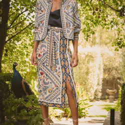 Zenobia Prinyted Fringe Skirt / Petinos Floros