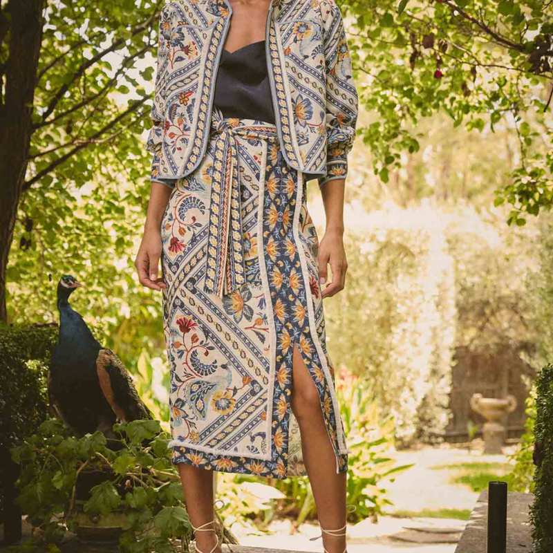 Zenobia Prinyted Fringe Skirt / Petinos Floros