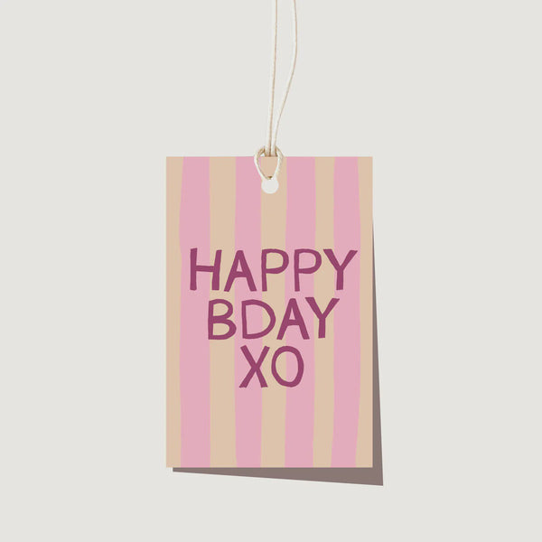 Stripe Birthday Tag / Cherrytini