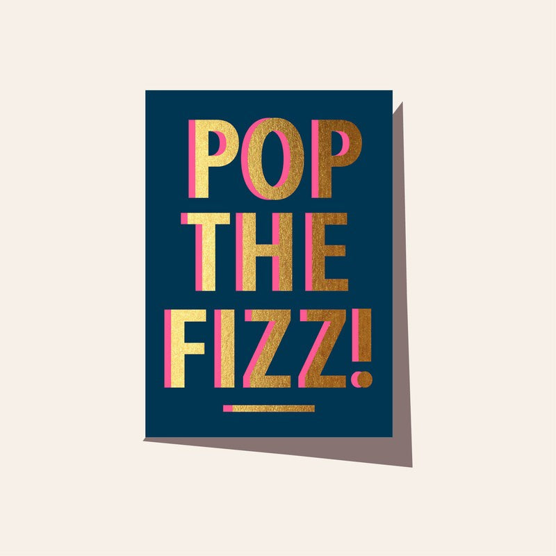 Pop The Fizz Card / Navy