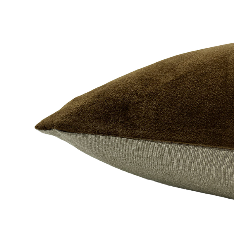 Classic Rectangle Velvet Cushion / Walnut