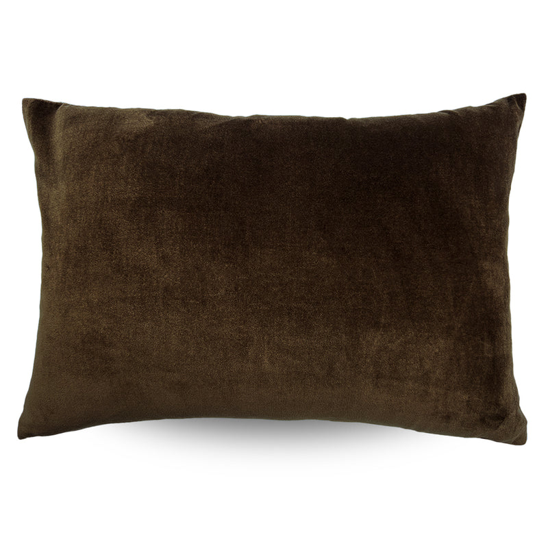 Classic Rectangle Velvet Cushion / Walnut