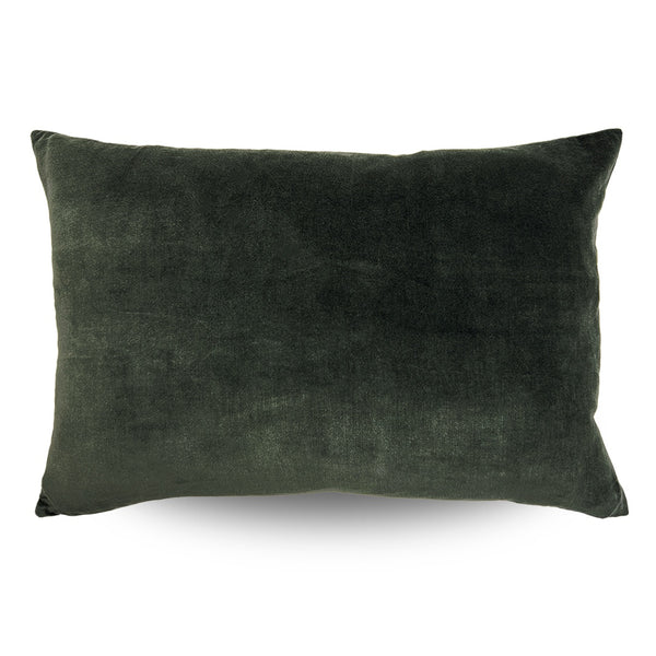 Classic Rectangle Velvet Cushion / Evergreen