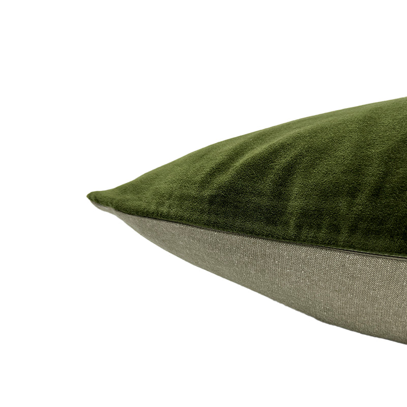 Classic Rectangle Velvet Cushion / Pine