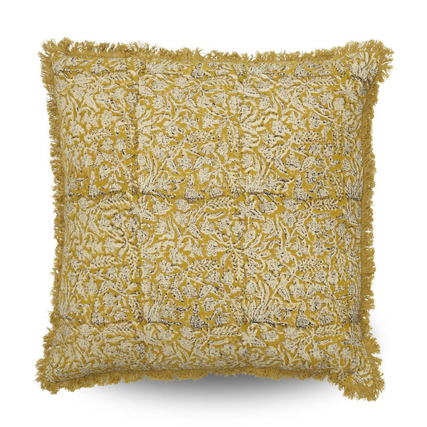 Clovelly Clementine Cushion / Mustard