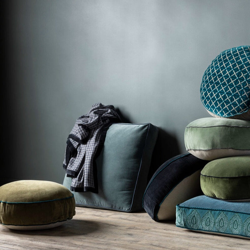 Round Olive Green Pillow Floor Cushion Round Olive – Home