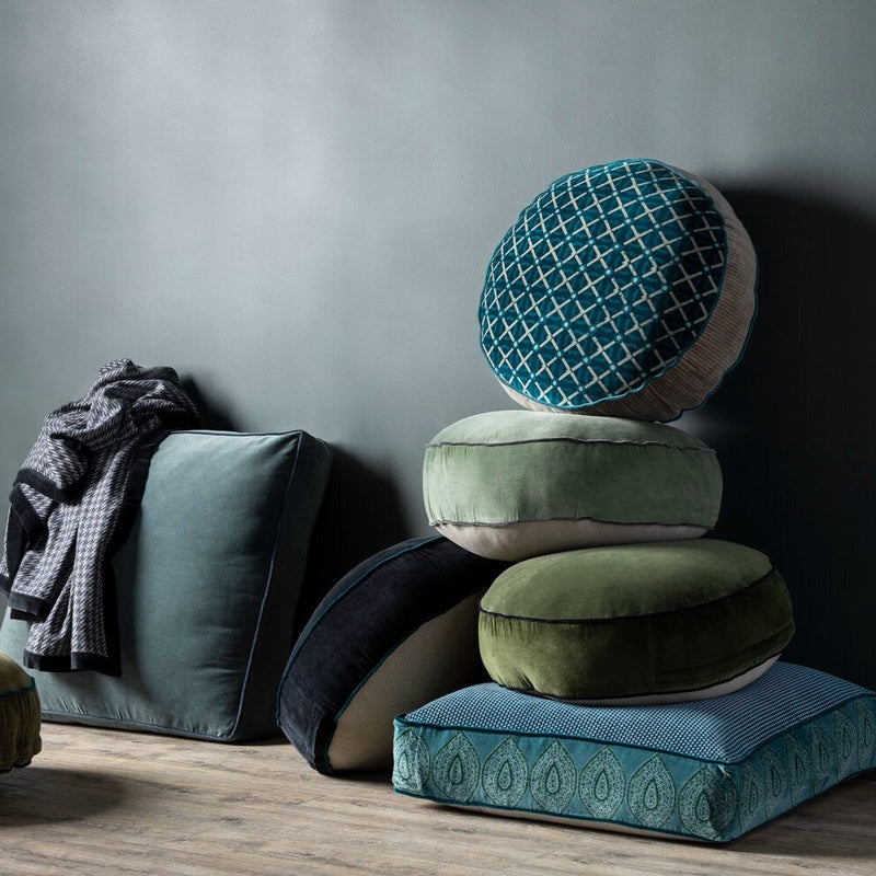 Floor Cushions Round Green Pillow Indienne Ayan Round Floor